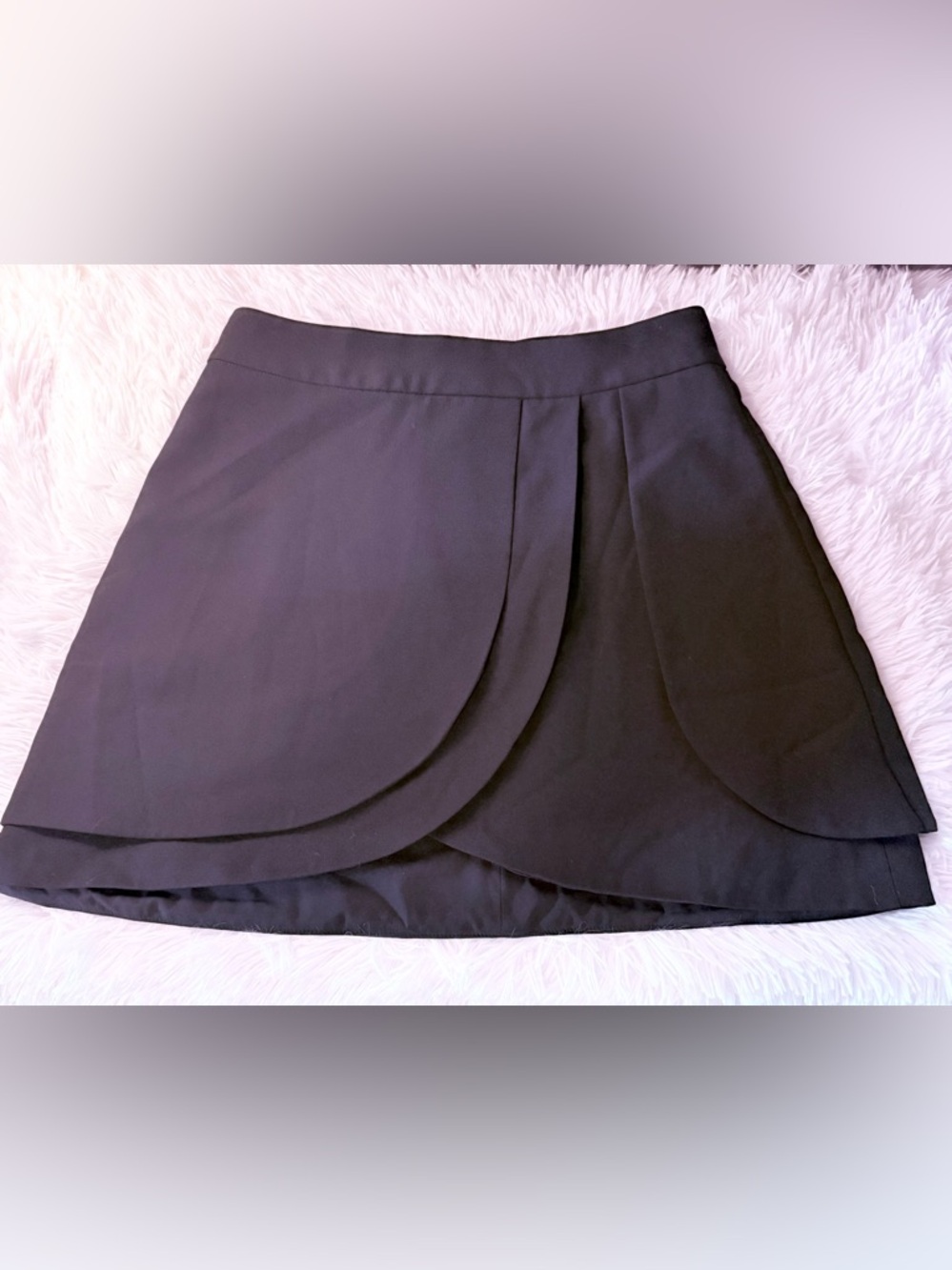 Alice + Olivia Black Tulip Mini Skirt